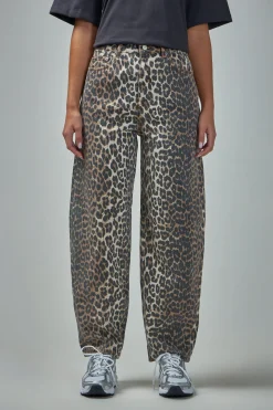 Ganni Leopard Denim Stary Jeans - LABELS