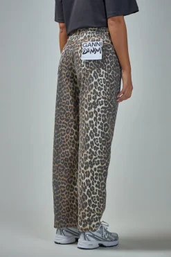 Ganni Leopard Denim Stary Jeans - LABELS