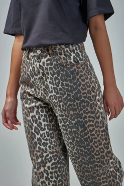 Ganni Leopard Denim Stary Jeans - LABELS