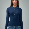 Ganni Mini Ribbed Merino Polo - LABELS