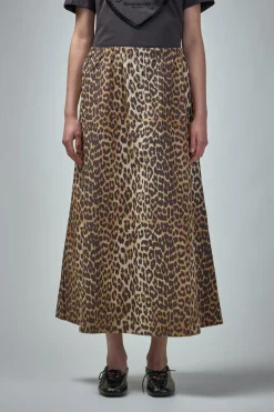 Ganni Printed Cotton Elasticated Maxi Skirt - LABELS
