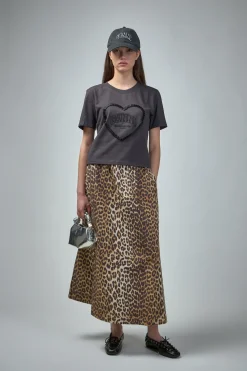 Ganni Printed Cotton Elasticated Maxi Skirt - LABELS