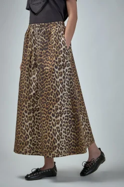 Ganni Printed Cotton Elasticated Maxi Skirt - LABELS