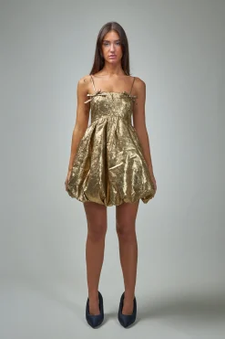 Ganni Shibori Pleat Strap Mini Dress - LABELS