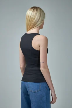 Ganni Soft cotton Rib Tank Top - LABELS
