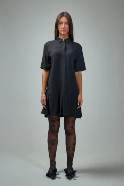 Ganni Viscose Twill Mini Dress - LABELS