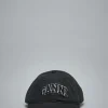Ganni Washed Cotton Canvas Cap Embroidery - LABELS