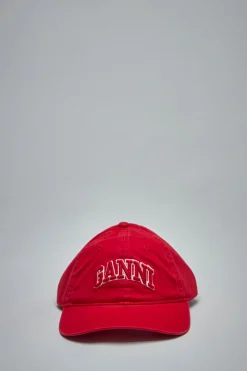 Ganni Washed Cotton Canvas Cap Embroidery - LABELS
