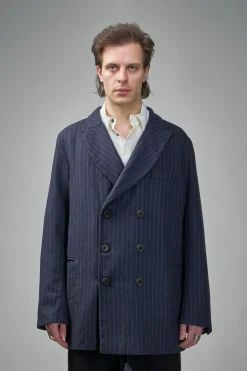 Geoffrey B. Small EV8J10 Handmade Elongated Double-Breasted, 6 Buttons, Double Vent Tailored Jacket - LABELS