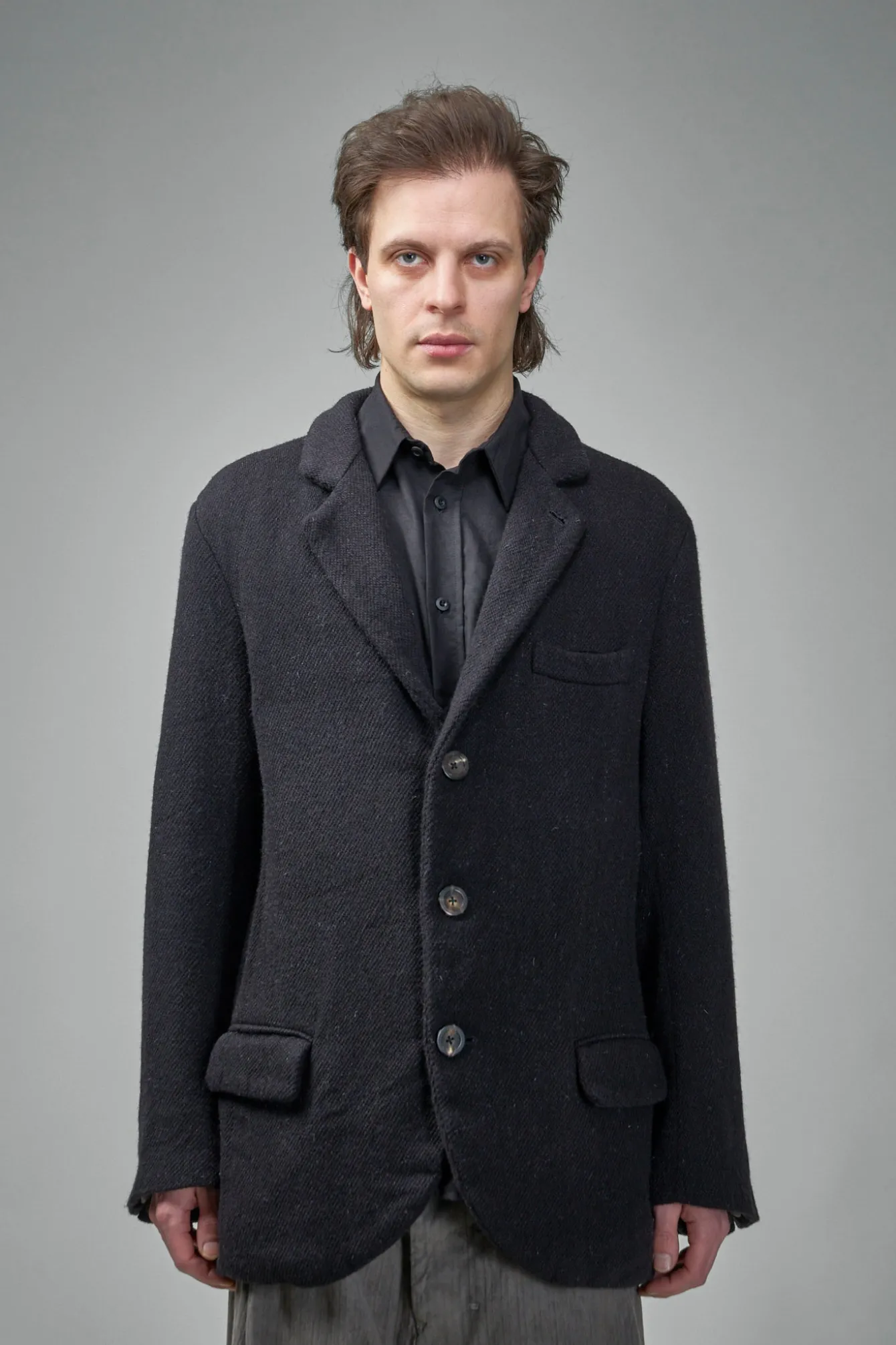 Geoffrey B. Small EV8J05 Handmade Extended Length Single-Breasted 3 Button Jacket - LABELS