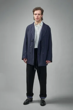 Geoffrey B. Small EV8J10 Handmade Elongated Double-Breasted, 6 Buttons, Double Vent Tailored Jacket - LABELS