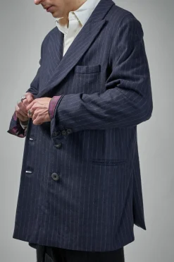 Geoffrey B. Small EV8J10 Handmade Elongated Double-Breasted, 6 Buttons, Double Vent Tailored Jacket - LABELS