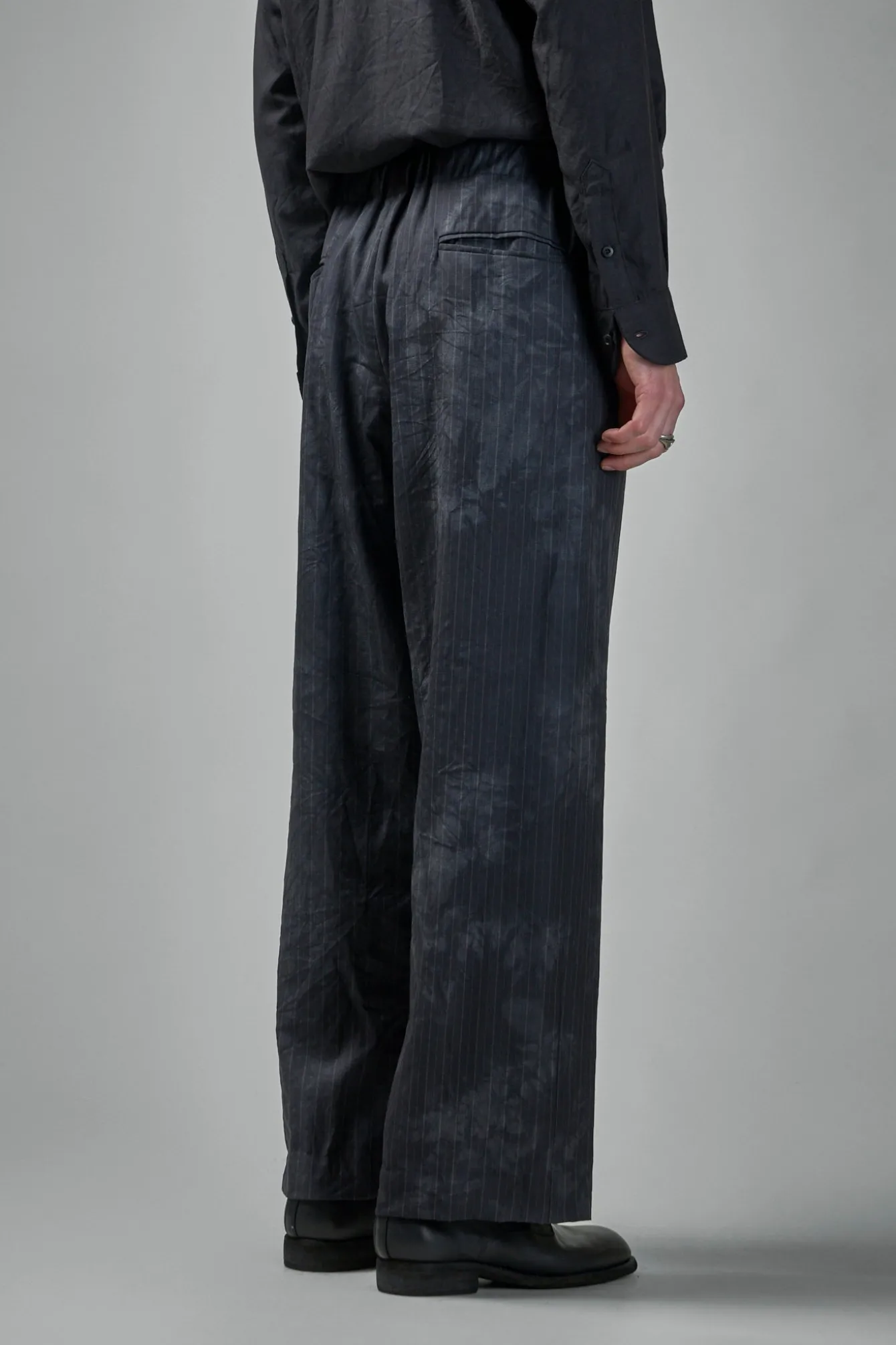 Geoffrey B. Small EV8P13 Handmade Relaxed-fit Straight Leg Tailored Elastic Waist Drawstring Trouser - LABELS