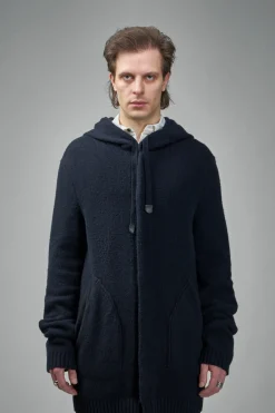 Geoffrey B. Small EV7WK02 Handmade Extended-Length Long Hooded Cardigan - LABELS