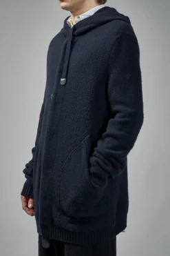 Geoffrey B. Small EV7WK02 Handmade Extended-Length Long Hooded Cardigan - LABELS