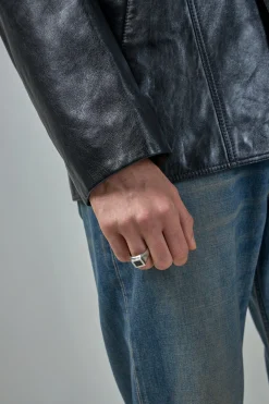 Guidi Silver Ring w/ Kangaroo Leather 925 - LABELS