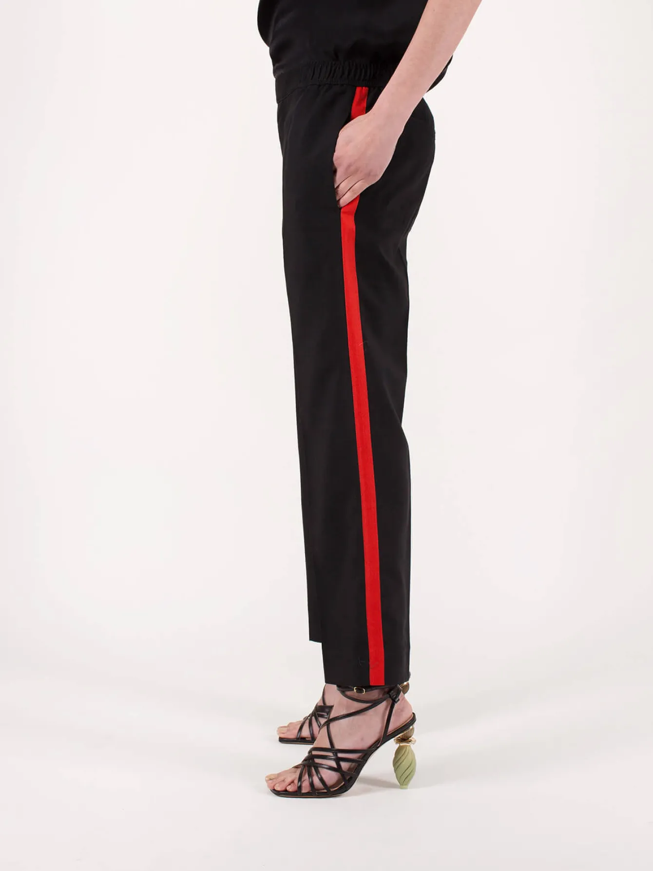 Haider Ackermann Casual Trousers Cosmos black red - LABELS