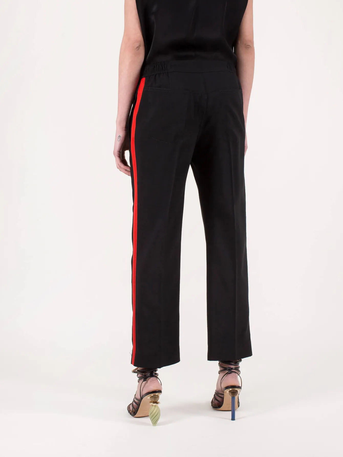 Haider Ackermann Casual Trousers Cosmos black red - LABELS