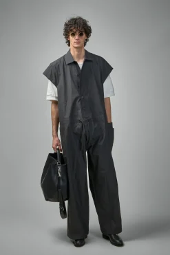 Jan-Jan Van Essche JUMPSUIT#12 Oversized Sleeveless Jumpsuit Coated Cloth - LABELS