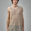 Jan-Jan Van Essche KNIT#62 Loose Fit Mesh Tank Top Linen Cotton Yarn - LABELS