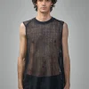Jan-Jan Van Essche KNIT#62 Loose Fit Mesh Tank Top Linen Cotton Yarn - LABELS
