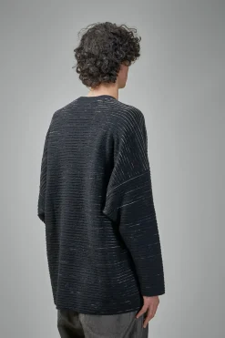 Jan-Jan Van Essche KNIT#70 Ripple Structure Crewneck Knitted Sweater Linen Cotton Yarn - LABELS