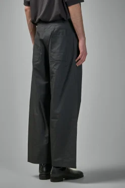 Jan-Jan Van Essche TROUSERS#84 Oversized 6-Pocket Workwear Style Trousers Coated Cloth - LABELS