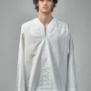 Jan-Jan Van Essche TUNIC#38 Oversized Long Sleeve Tunic With Roll-Up Sleeves Cotton Hemp Poplin - LABELS