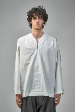 Jan-Jan Van Essche TUNIC#38 Oversized Long Sleeve Tunic With Roll-Up Sleeves Cotton Hemp Poplin - LABELS