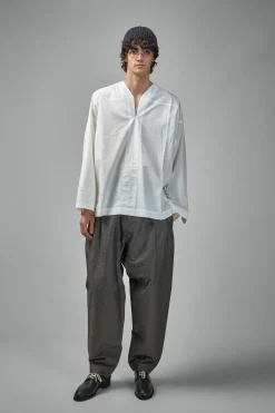 Jan-Jan Van Essche TUNIC#38 Oversized Long Sleeve Tunic With Roll-Up Sleeves Cotton Hemp Poplin - LABELS