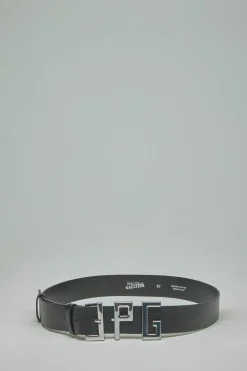 Jean Paul Gaultier Calfskin Leather Belt with ''JPG'' Metal Letters - LABELS