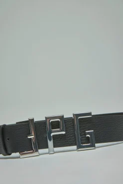 Jean Paul Gaultier Calfskin Leather Belt with ''JPG'' Metal Letters - LABELS