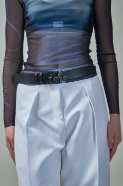 Jean Paul Gaultier Calfskin Leather Belt with ''JPG'' Metal Letters - LABELS