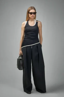 Jean Paul Gaultier Cotton Ribbed Twisted Double Layer Tank Top - LABELS
