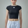Jean Paul Gaultier Crop Baby Tee with ''GAULTIER'' Patch - LABELS