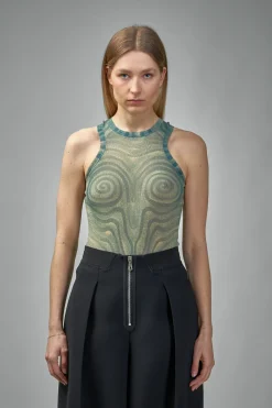 Jean Paul Gaultier Mesh Body Printed 'Spiral' - LABELS
