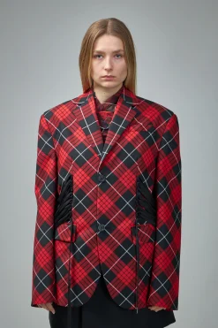 Jean Paul Gaultier Tartan Tailored Jacket with Lacing Detail - LABELS