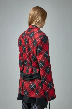 Jean Paul Gaultier Tartan Tailored Jacket with Lacing Detail - LABELS