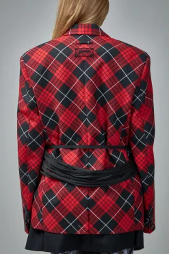 Jean Paul Gaultier Tartan Tailored Jacket with Lacing Detail - LABELS