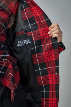 Jean Paul Gaultier Tartan Tailored Jacket with Lacing Detail - LABELS