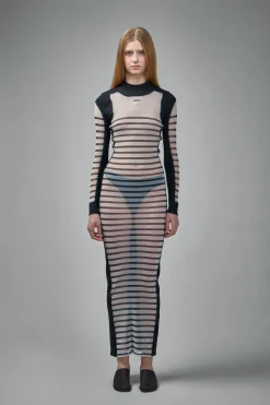 Jean Paul Gaultier The Long Bi-Material Marinière Dress - LABELS