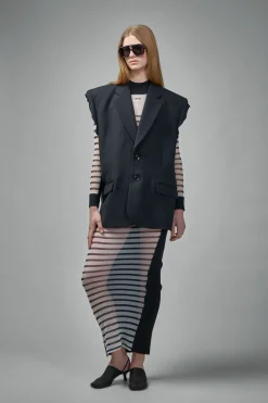 Jean Paul Gaultier The Long Bi-Material Marinière Dress - LABELS