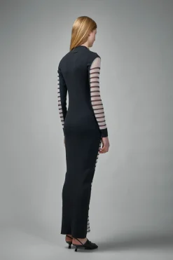 Jean Paul Gaultier The Long Bi-Material Marinière Dress - LABELS