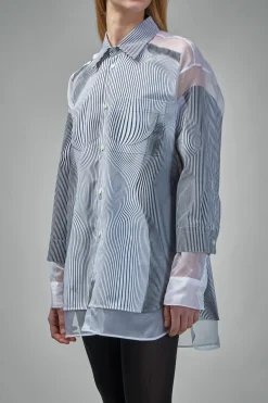 Jean Paul Gaultier The Petit Grand Pinstripe Body Morphing Shirt - LABELS