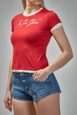 Jean Paul Gaultier Thin Jersey Baby-Tee Printed ''Tattoo'' - LABELS
