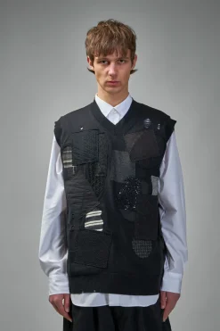 Junya Watanabe MAN Mended Patchwork Wool Vest - LABELS