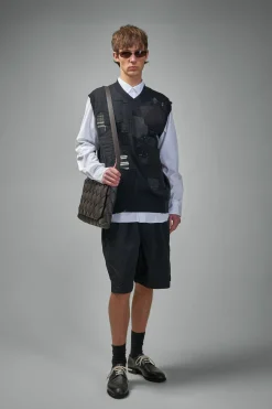 Junya Watanabe MAN Mended Patchwork Wool Vest - LABELS