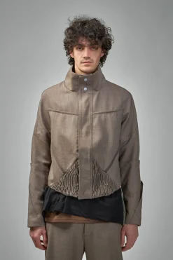Kiko Kostadinov Zafar Cropped Jacket Herringbone Wool - LABELS