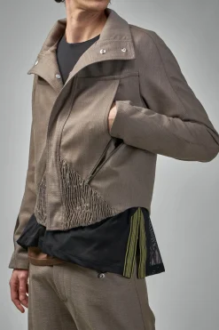 Kiko Kostadinov Zafar Cropped Jacket Herringbone Wool - LABELS