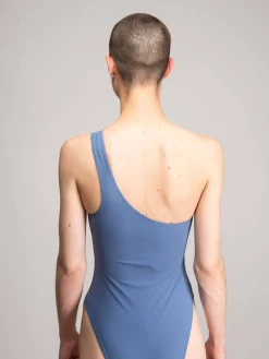 Lido Mid blue one shoulder one piece swimsuit - LABELS